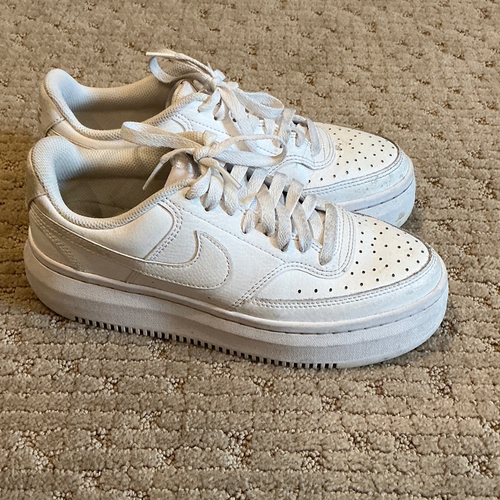 Nike women’s court vision All-White Low-Top Sneakers
